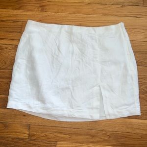 H&M WHITE LINEN MINI SKIRT